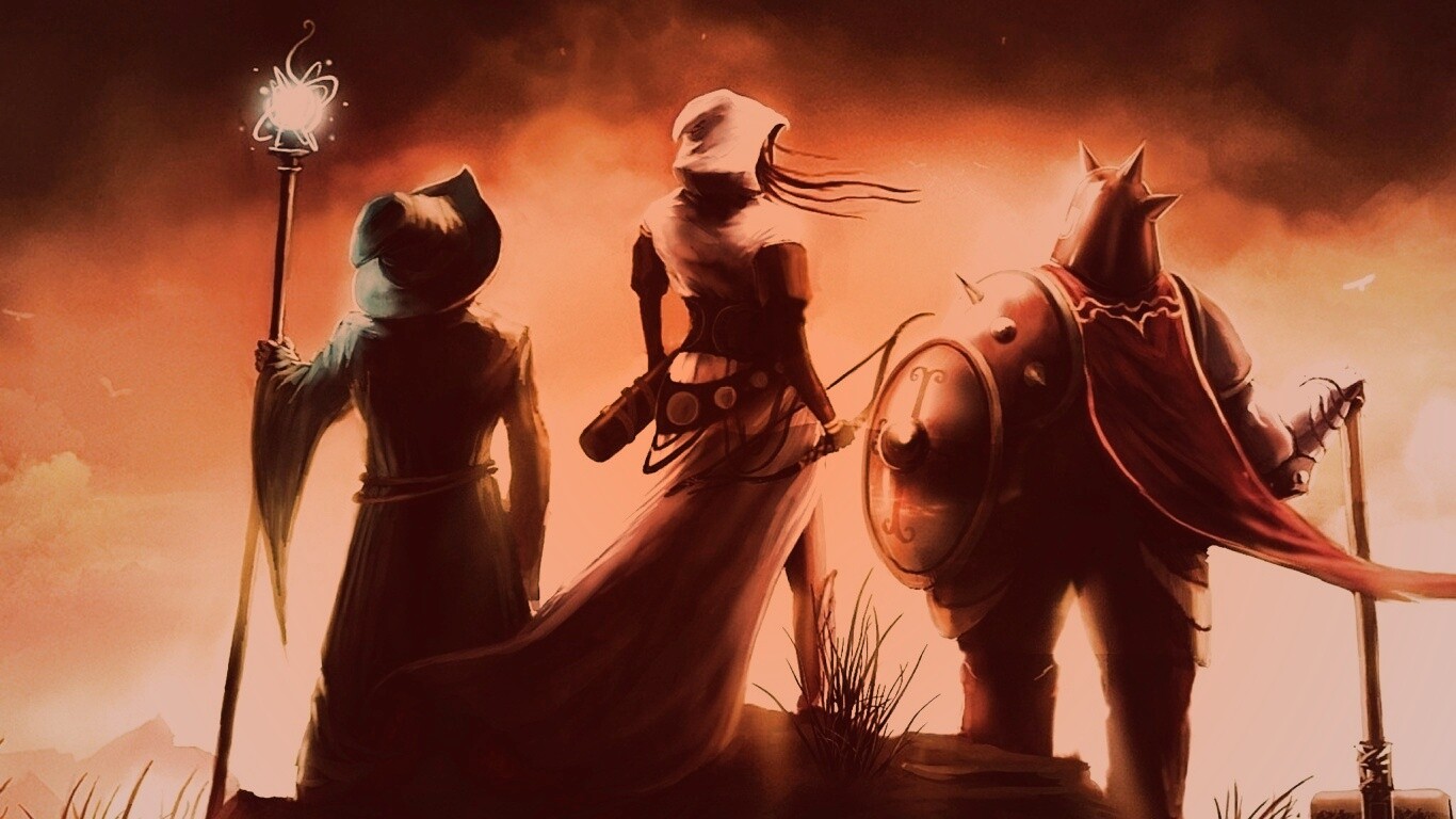 Воин, лучник и маг обои