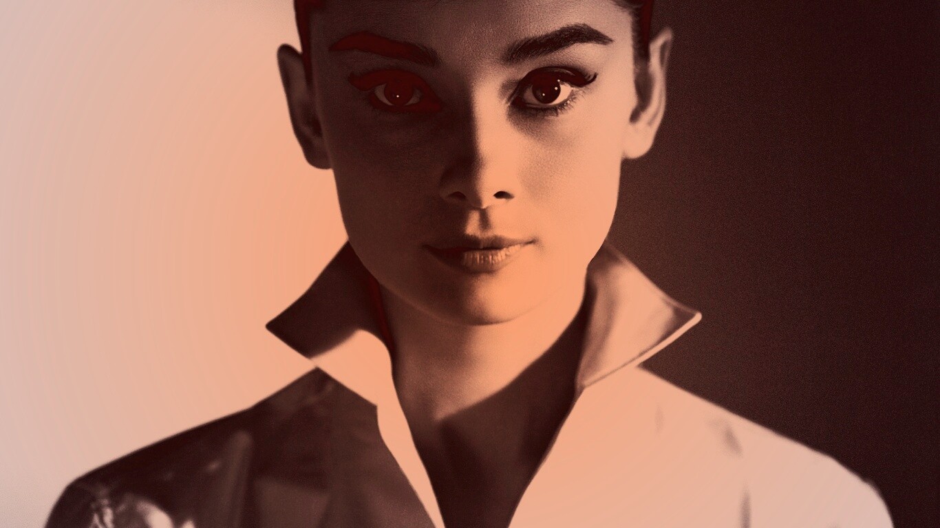 Одри Хепберн в grayscale обои