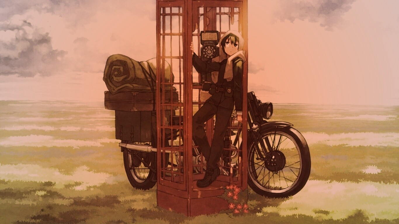 Парень в телефонной будке обои