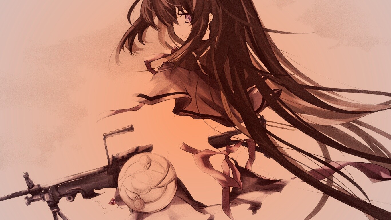 Девушка с автоматом обои