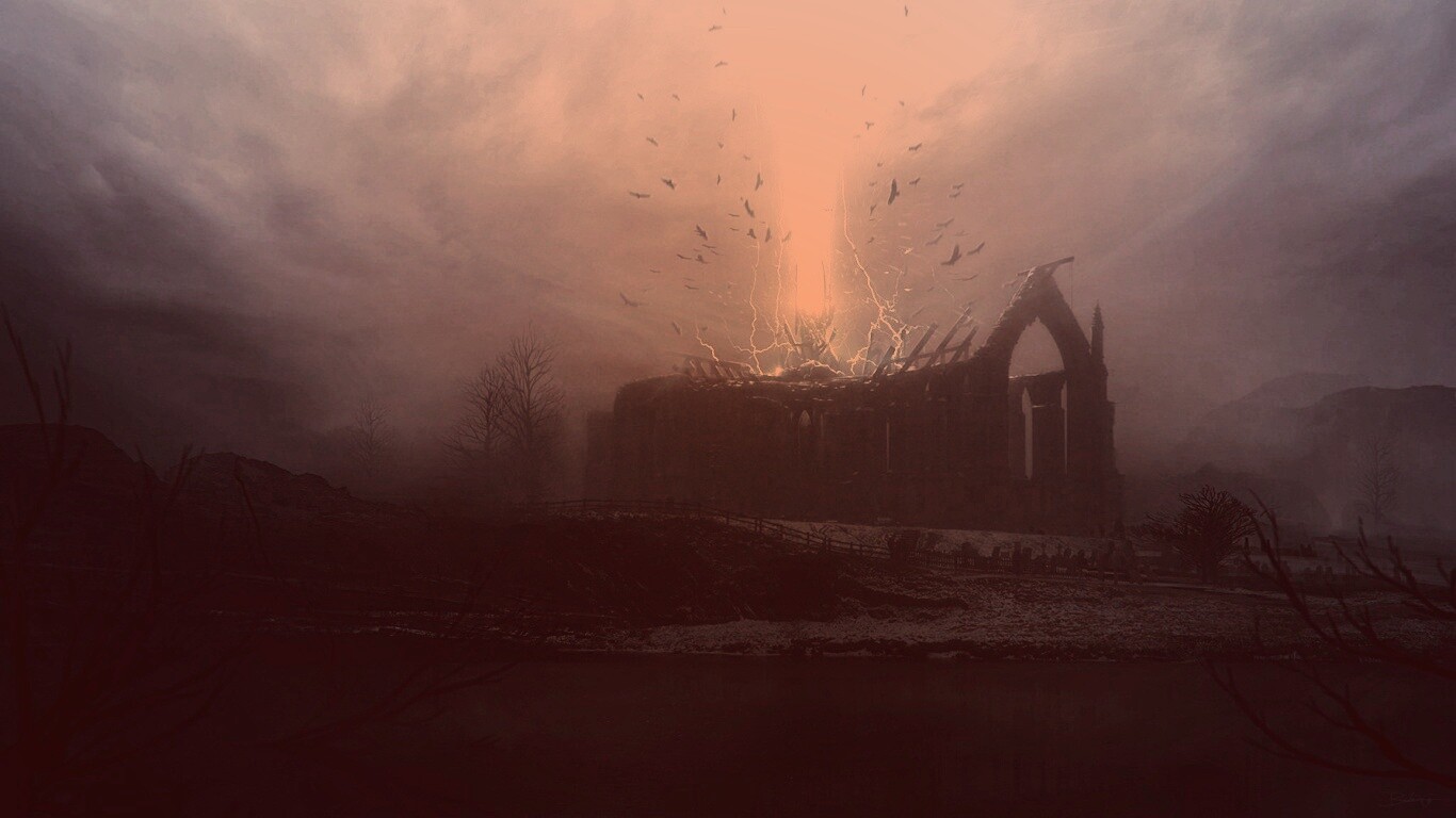 Заброшенный собор обои