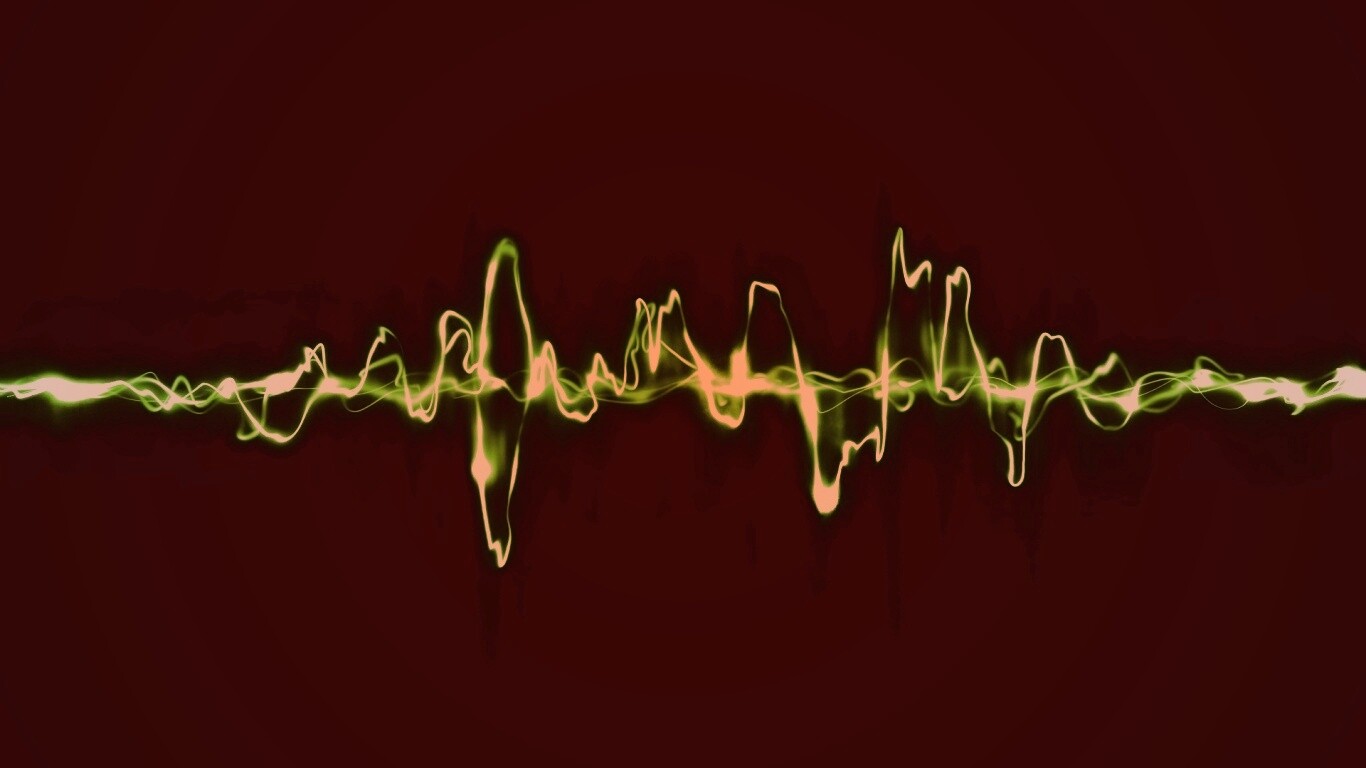 Зеленая пульсирующая волна обои