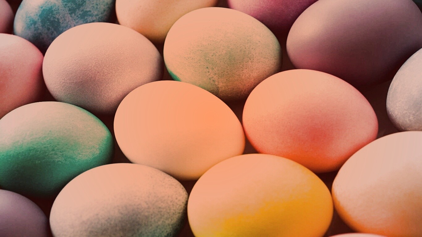 Яркие пасхальные яйца обои