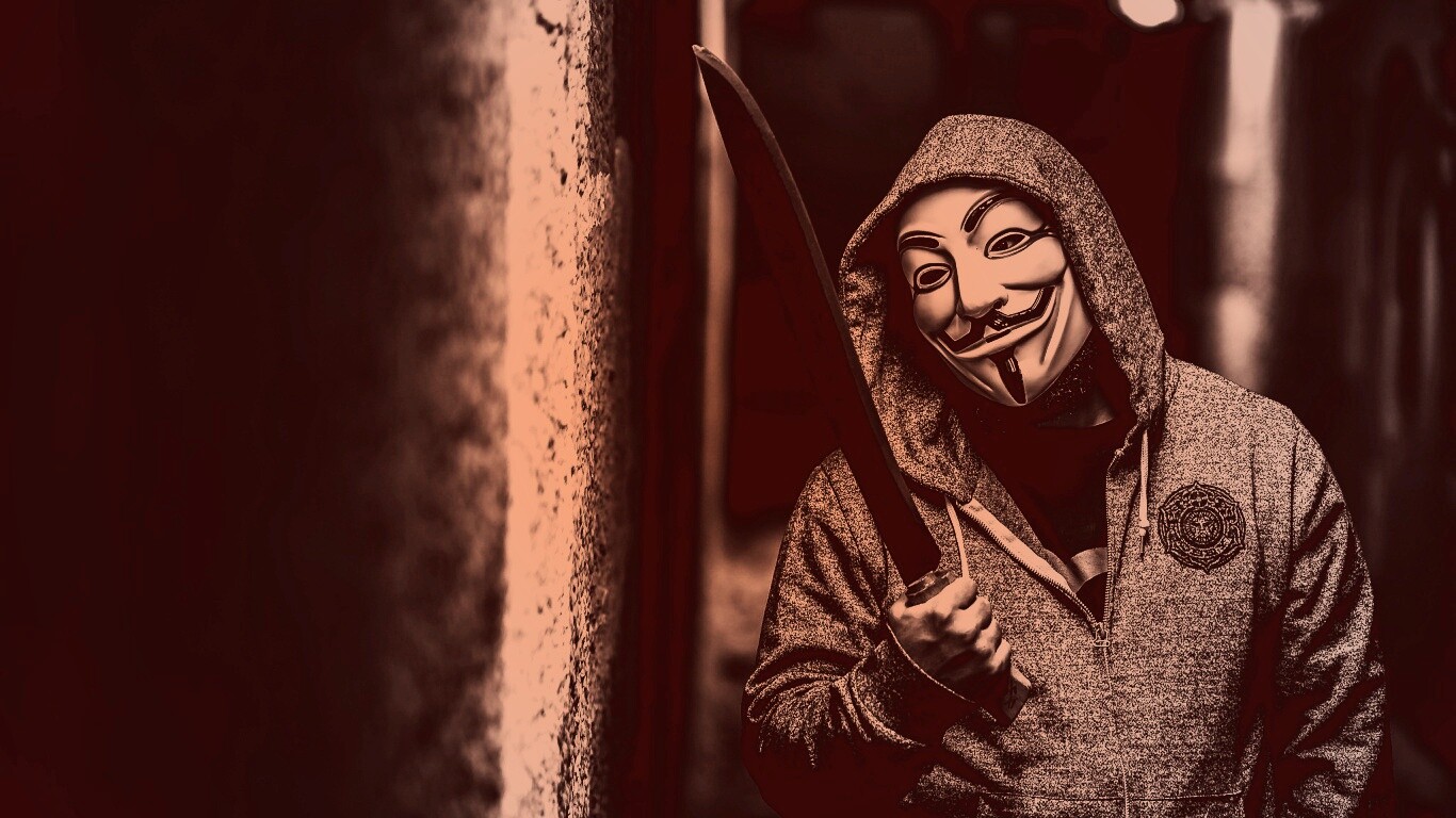 Человек в маске анонимуса обои