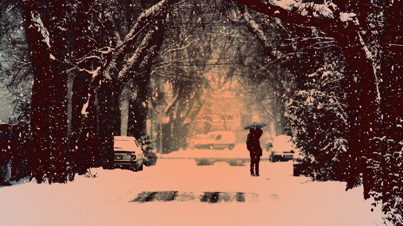 Зимняя улица обои