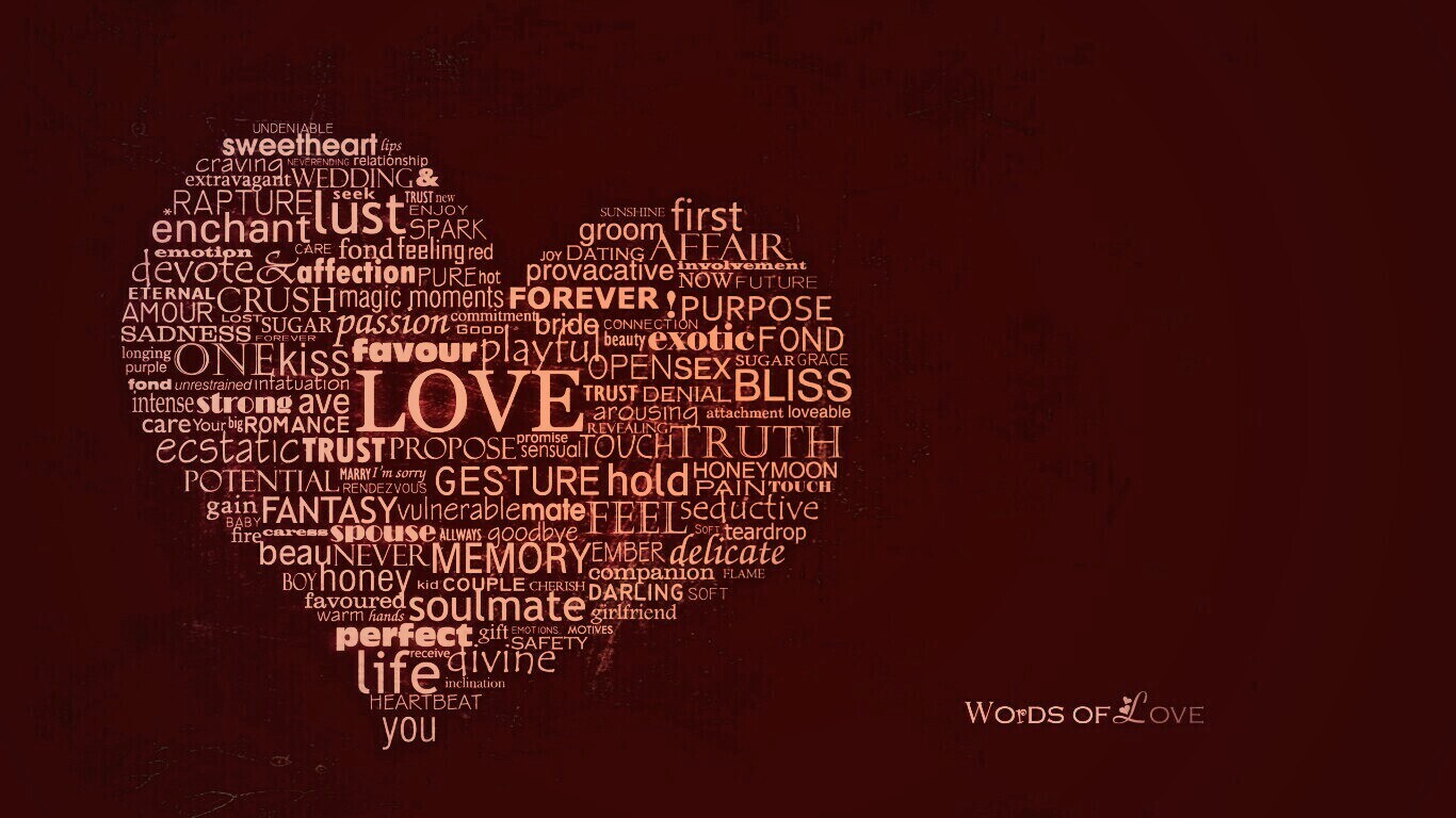 Слова любви обои