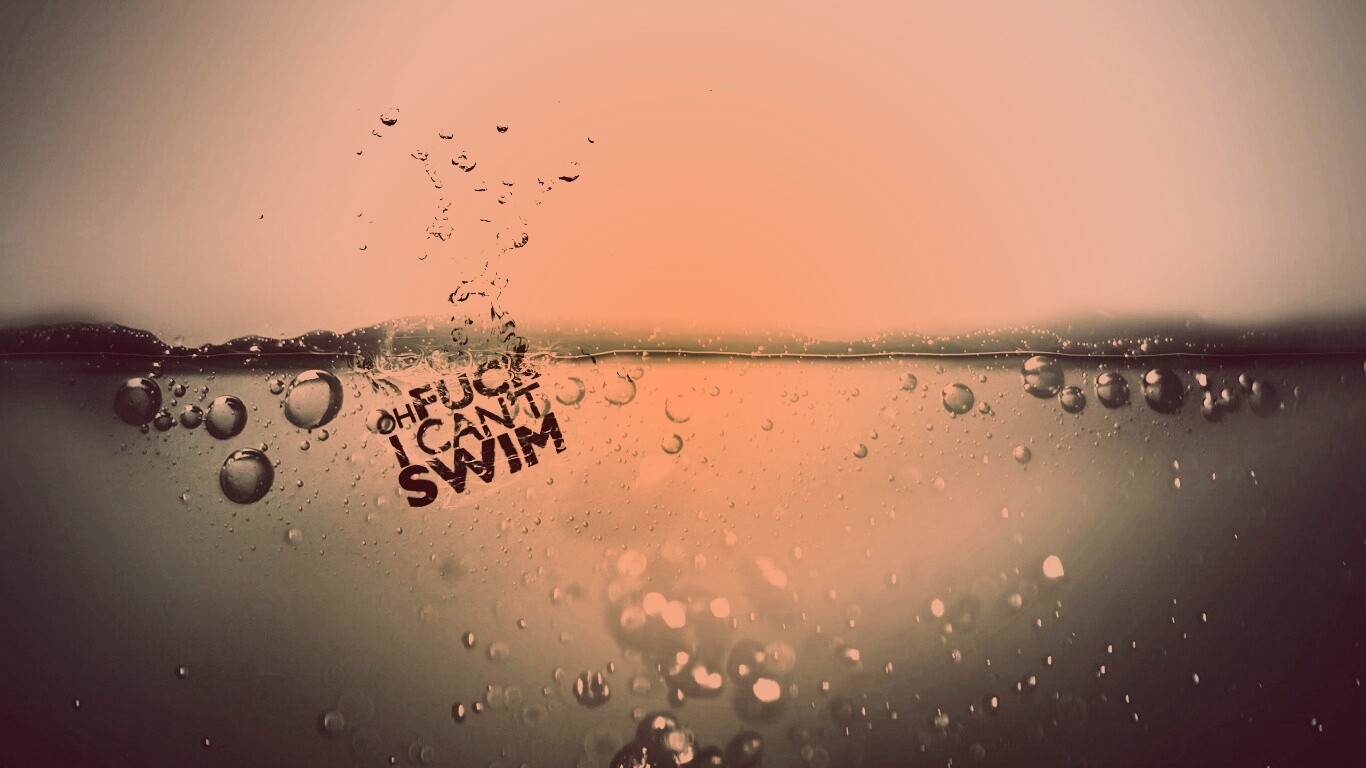 О чёрт, я не умею плавать! обои