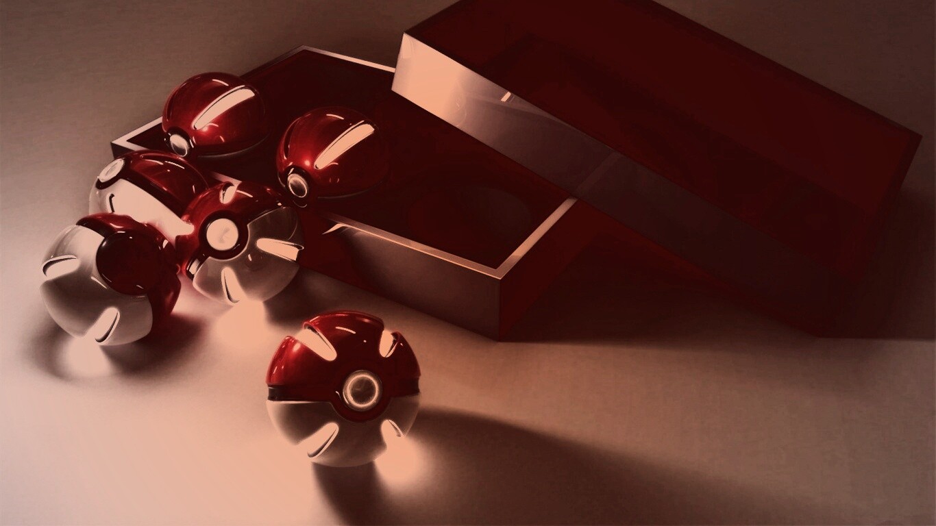 Коробка с покеболами обои