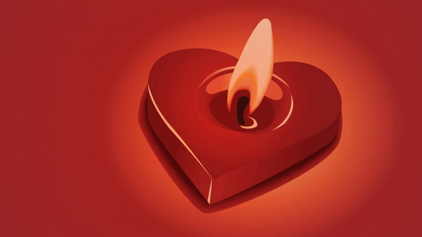 Свеча для Дня всех влюбленных обои