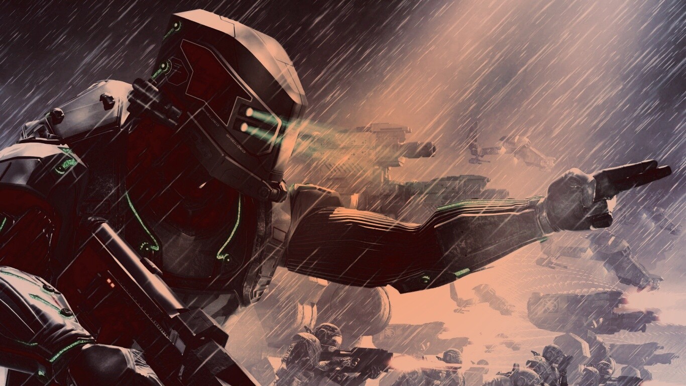 Бой под дождем обои