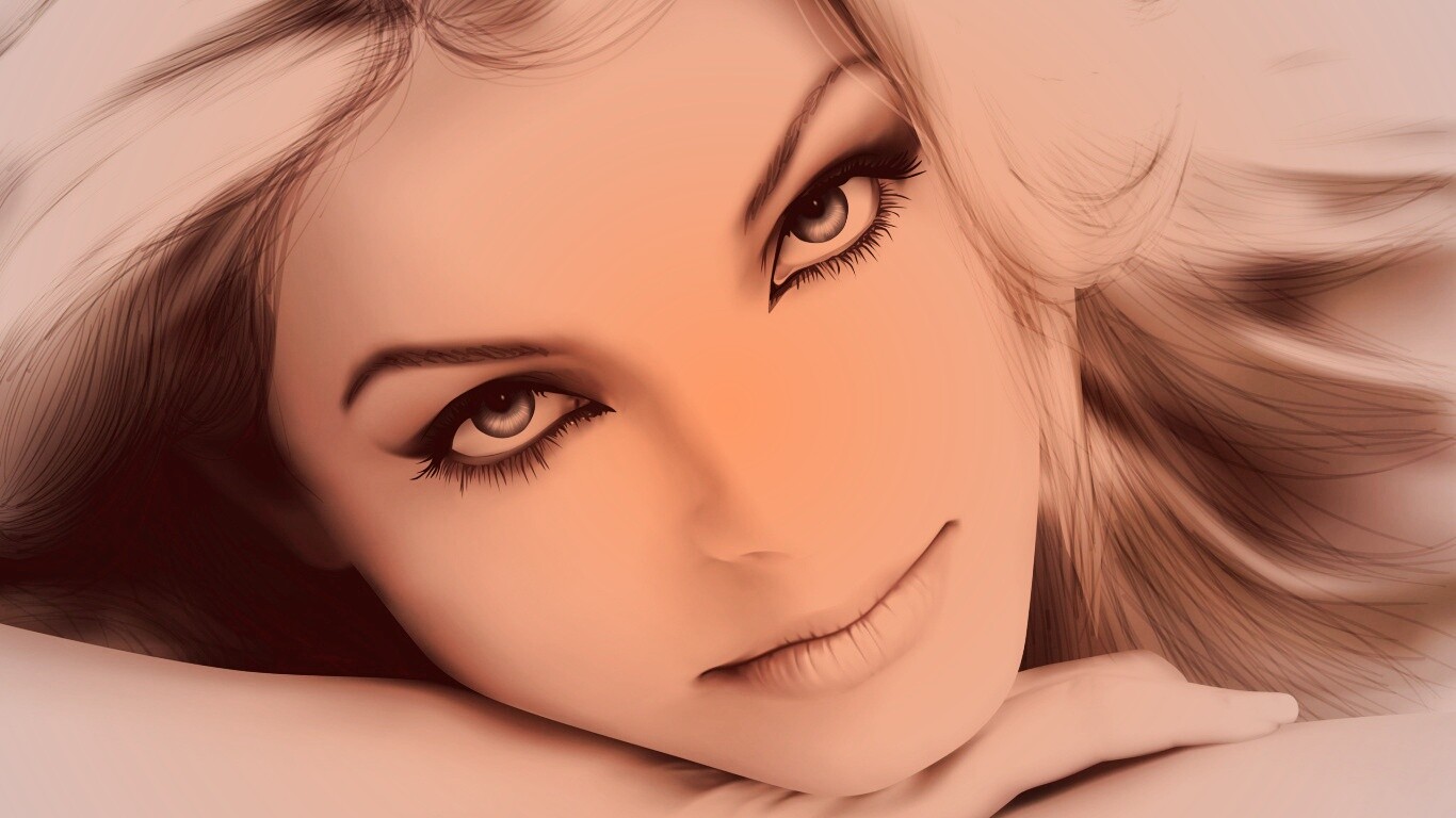 Девушка в векторе обои