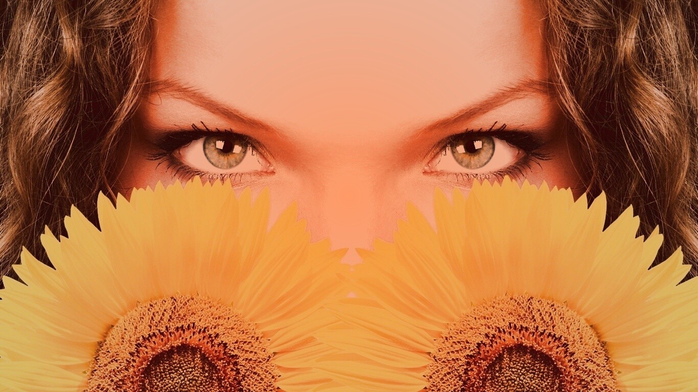 Девушка с желтыми ромашками обои