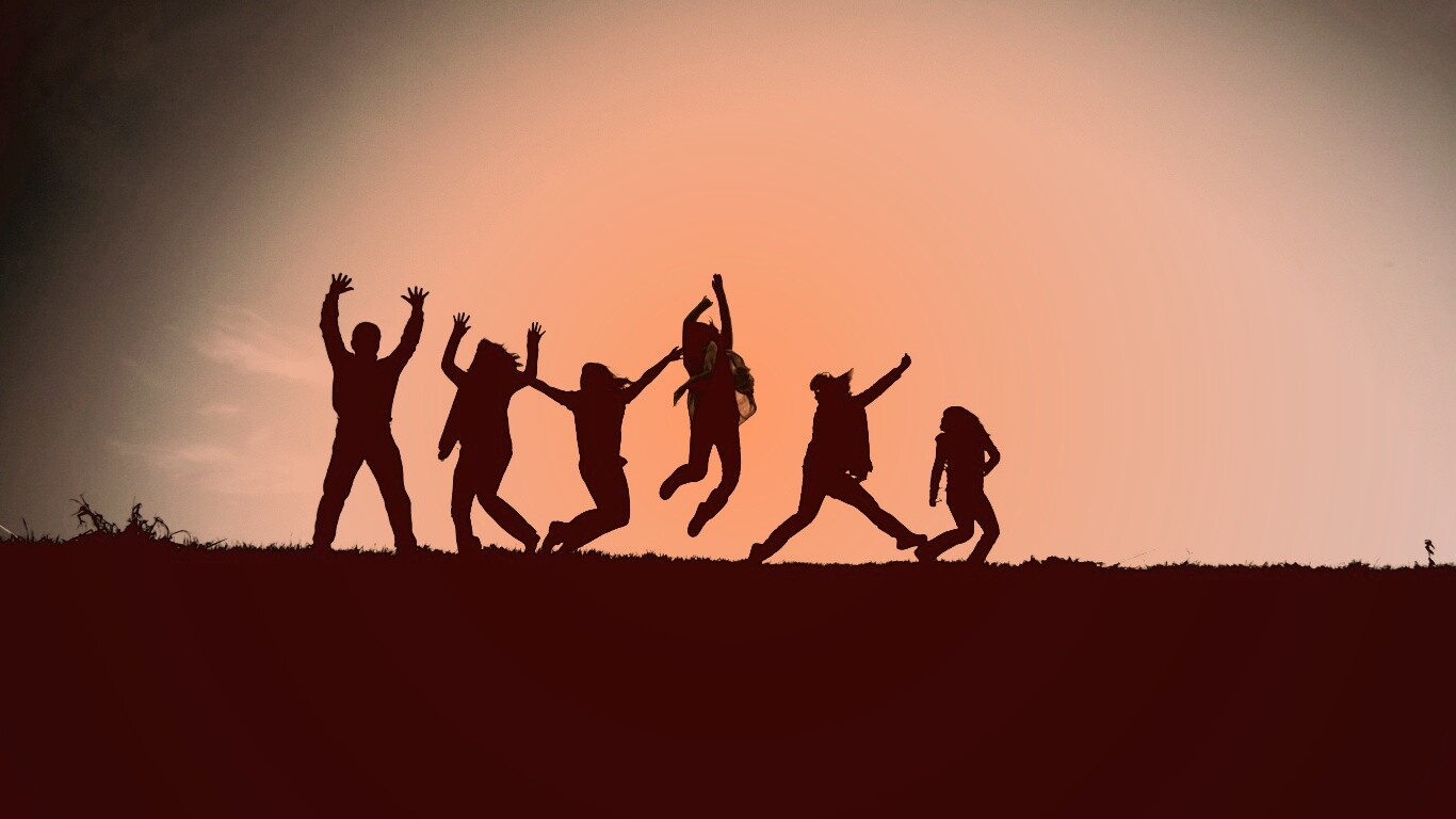 Силуэты людей обои