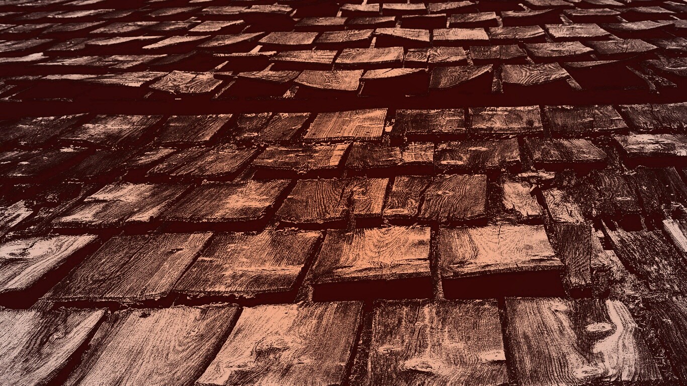 Деревянная крыша обои