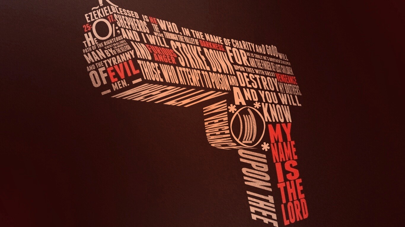 Пистолет из слов обои