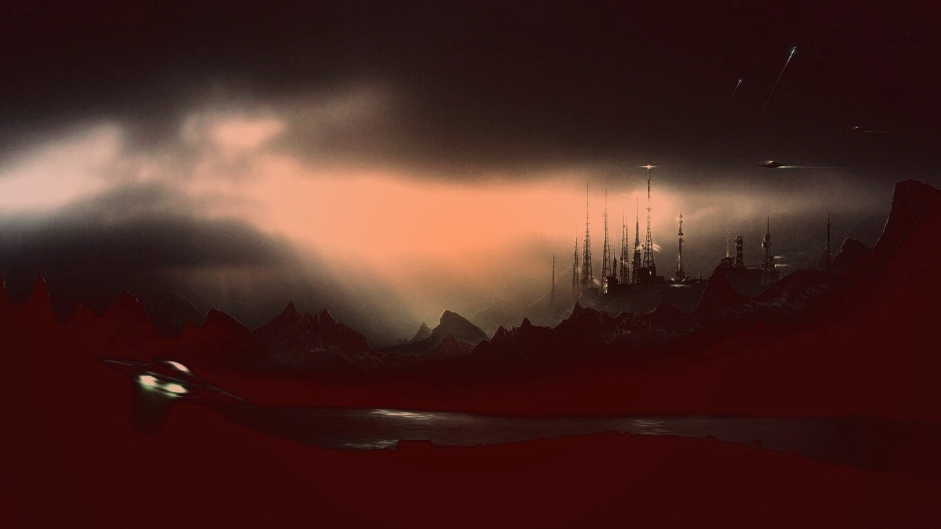 Долина в стиле SciFi обои