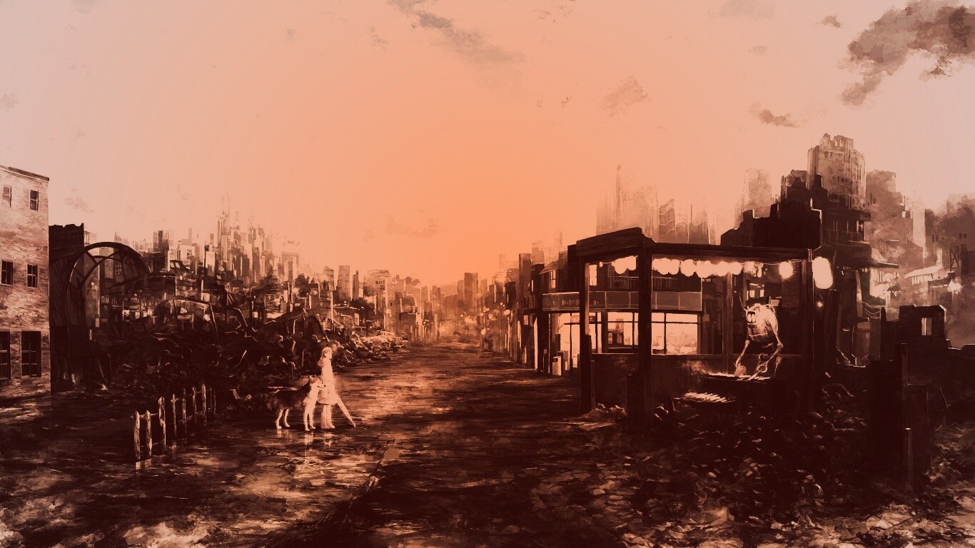 Девушка с собакой обои