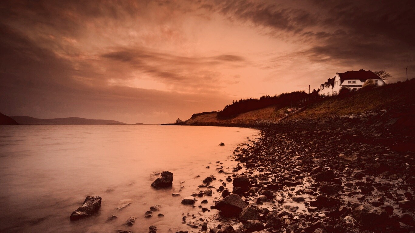 Дом у озера обои