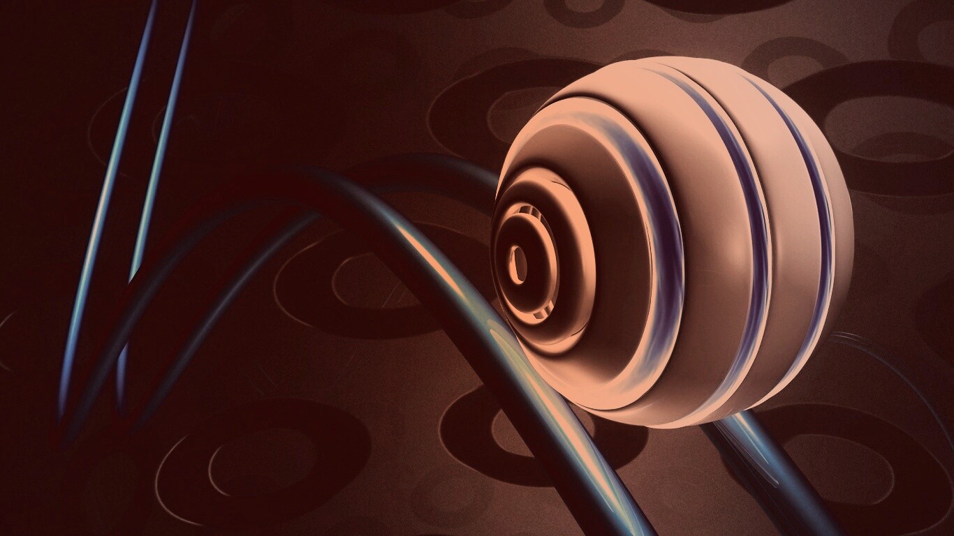 Шарик на рельсах американских горок обои