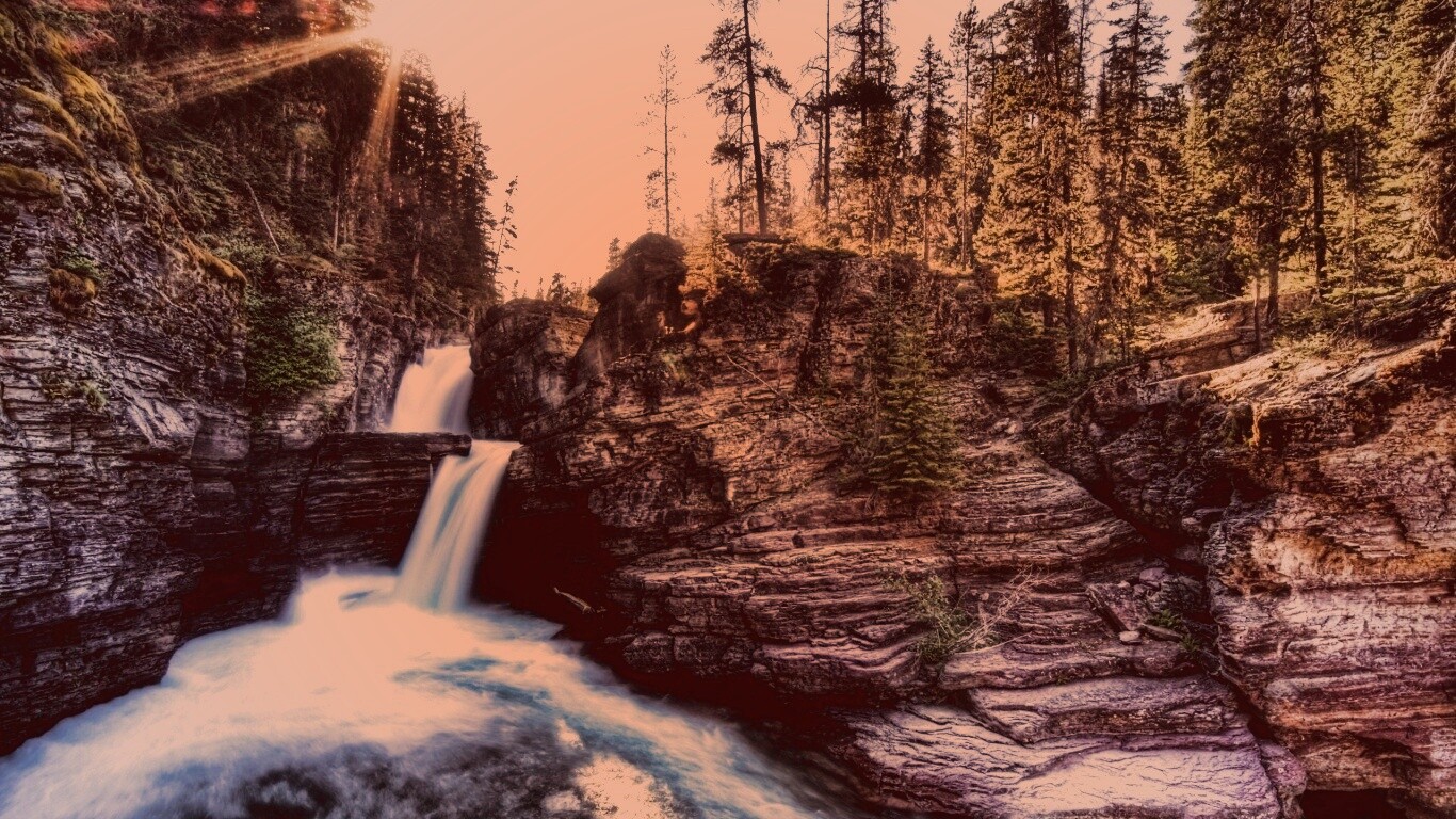 Горные водопады обои