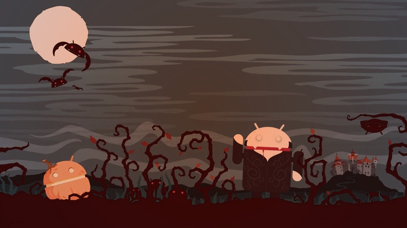 Хэллоуин в стиле Google Android обои