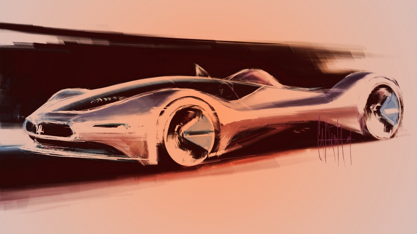 Эскиз Мазерати Birdcage обои