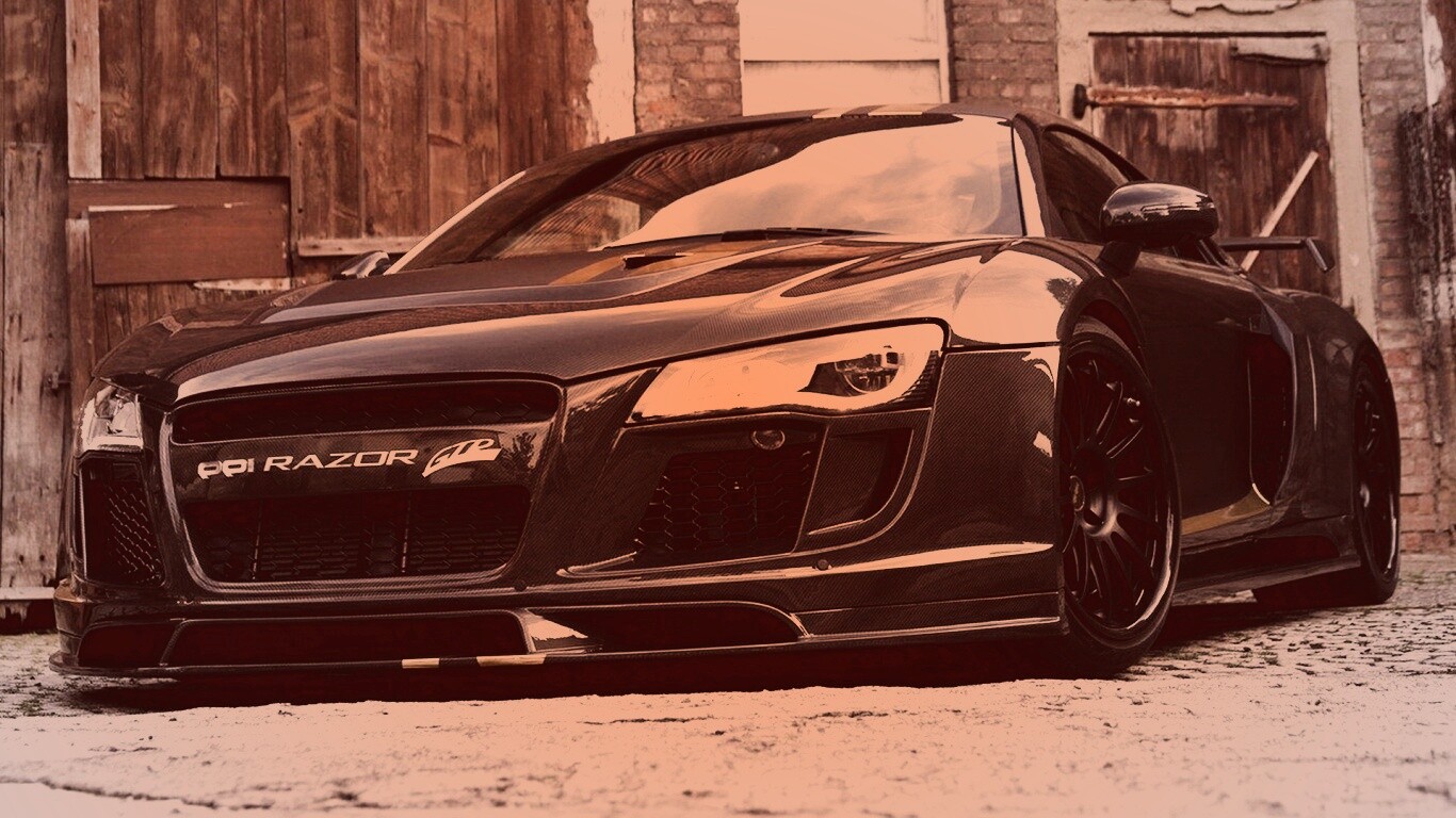 Черная Audi R8 обои