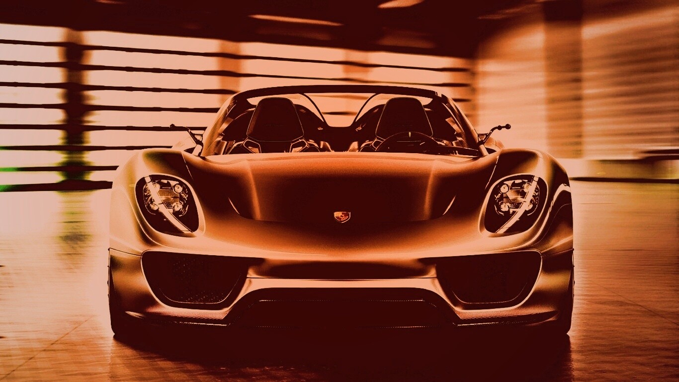 Золотой Порше обои