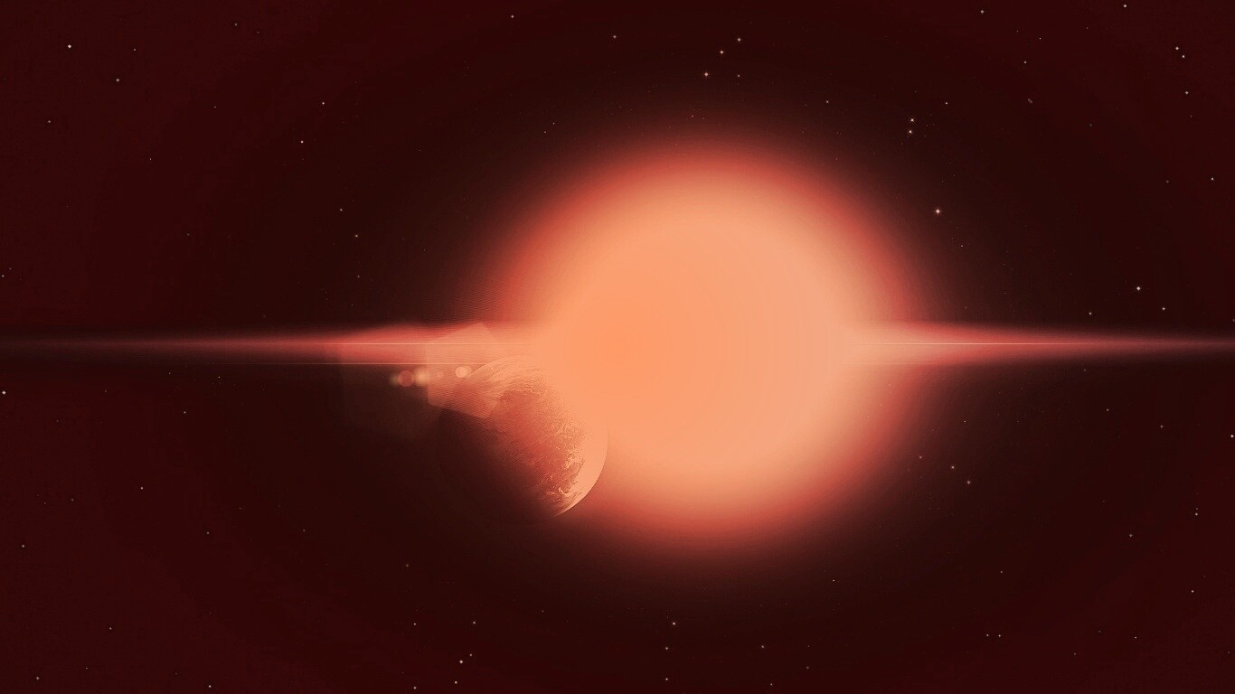 Планета на фоне звезды обои