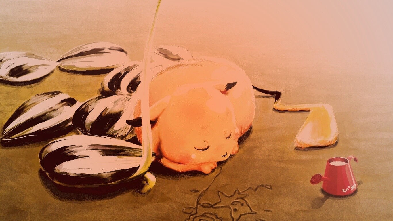 Пикачу отдыхает обои