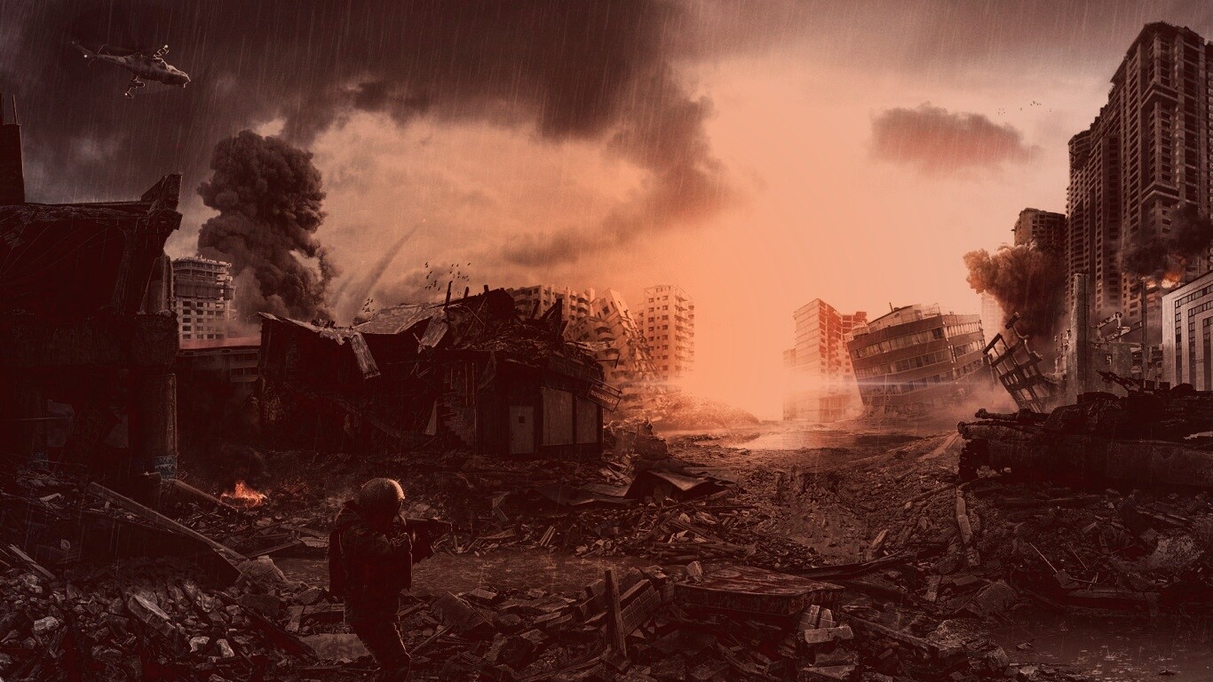 Город после войны обои