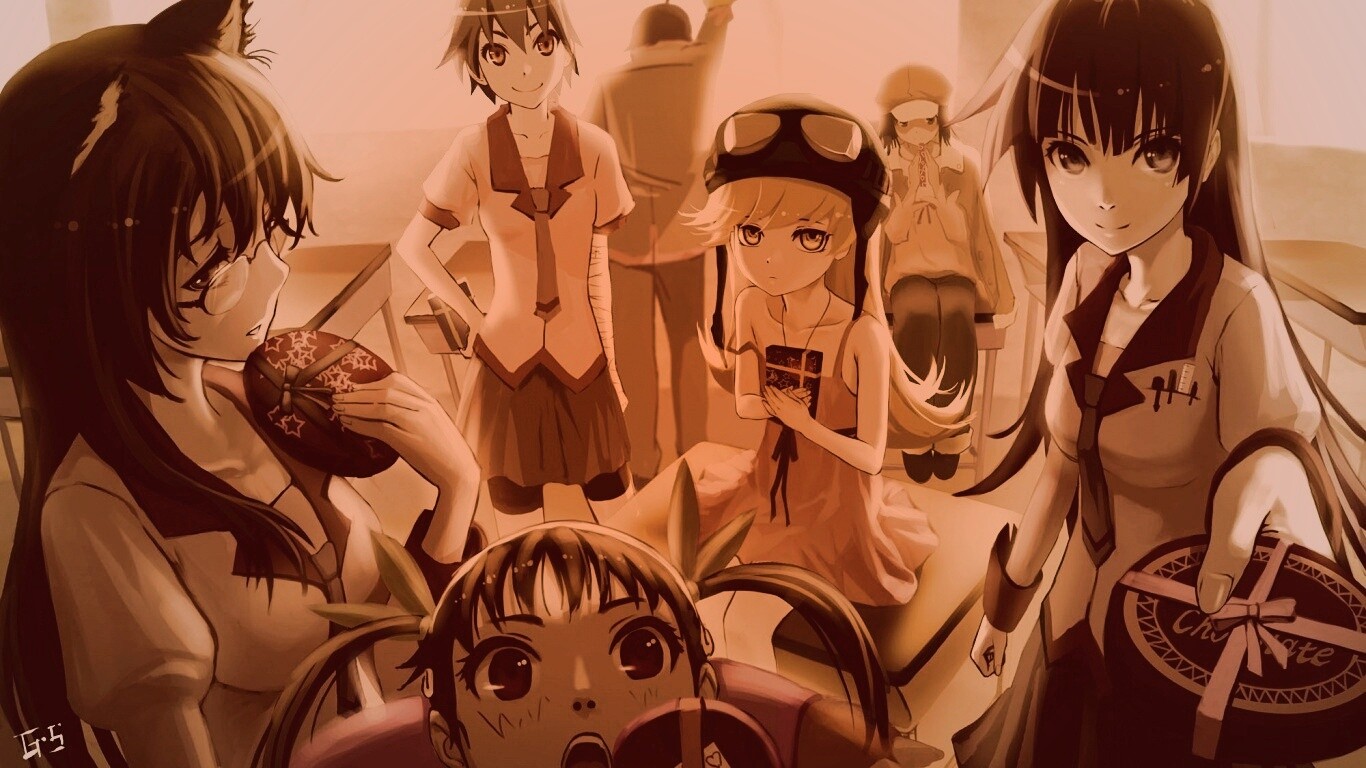 Девушки из Bakemonogatari обои