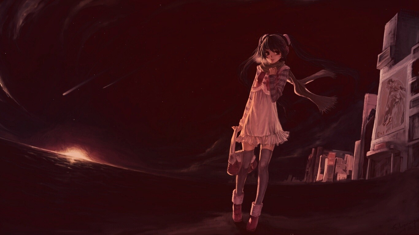 Девочка уходит из города обои