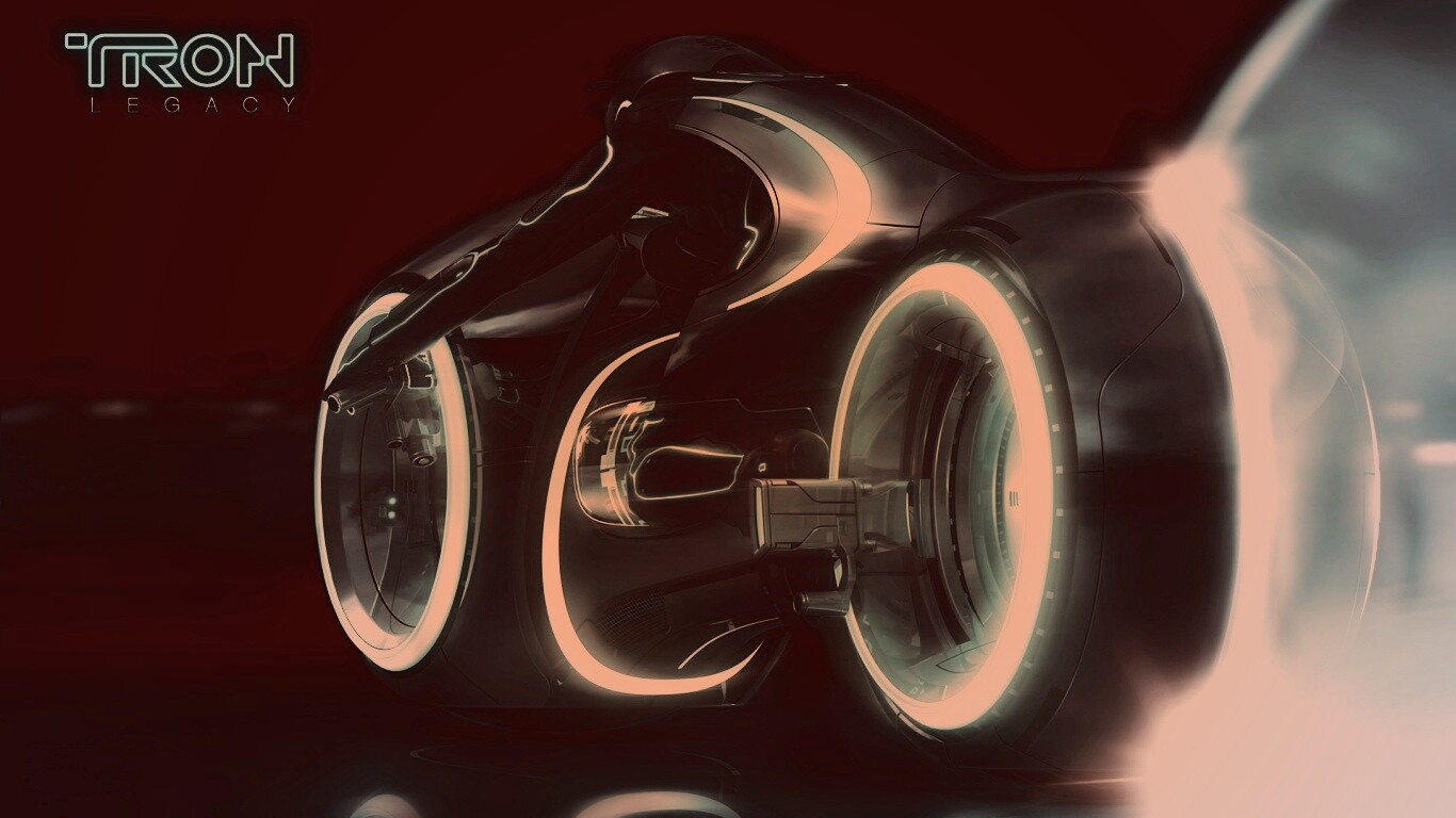 Светоцикл из TRON обои