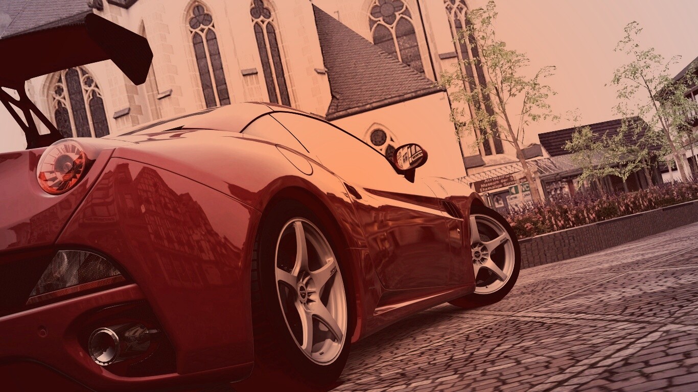 Ferrari на мостовой обои