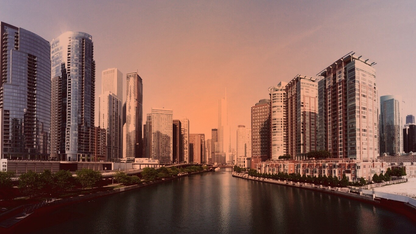 Вид на Чикаго обои