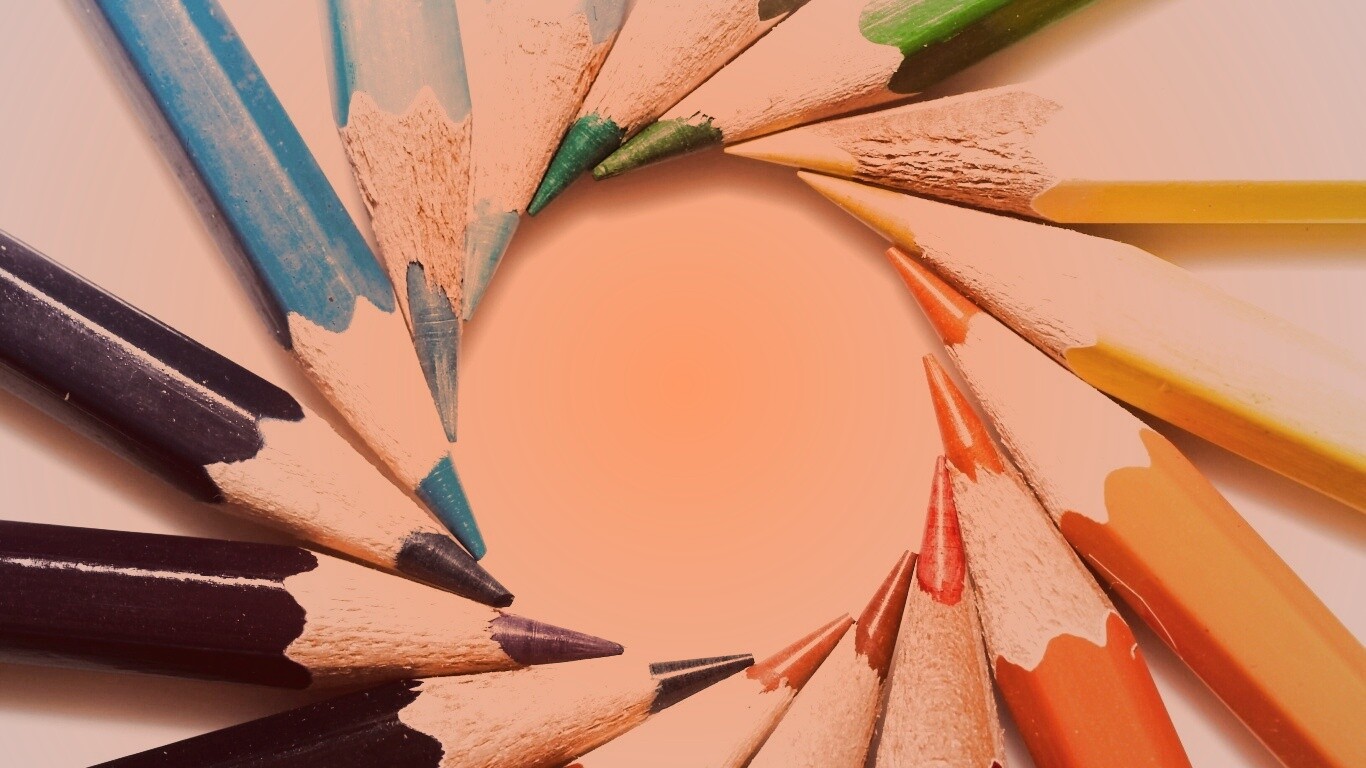 Радуга в карандашах обои