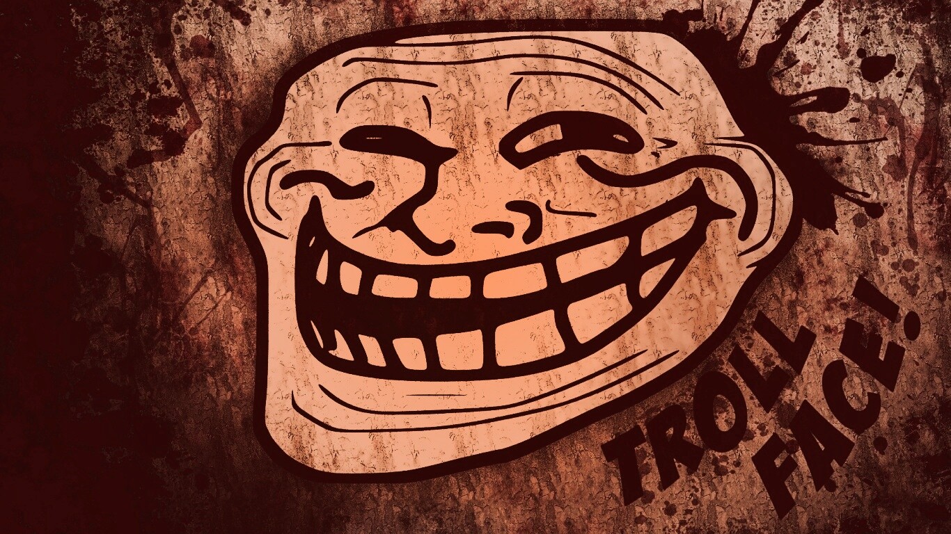 Trollface в стиле гранж обои