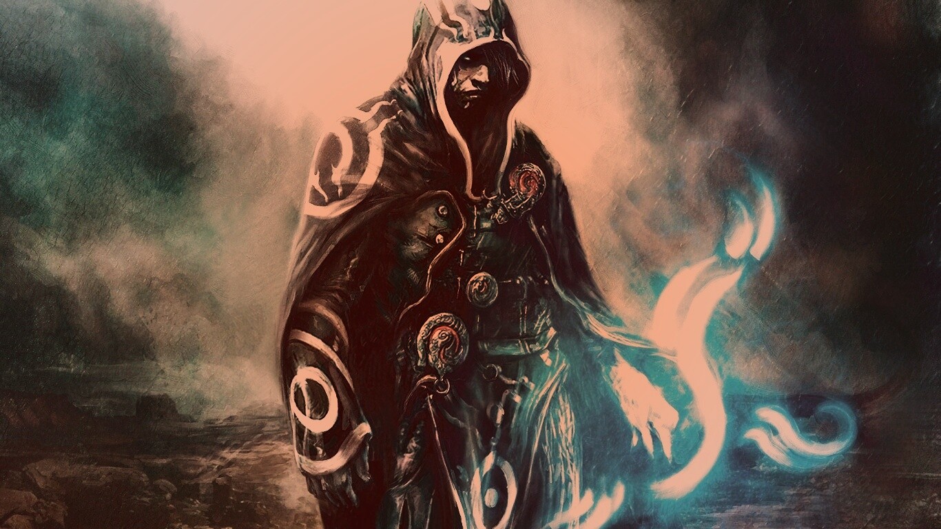 Темный маг в плаще-накидке обои