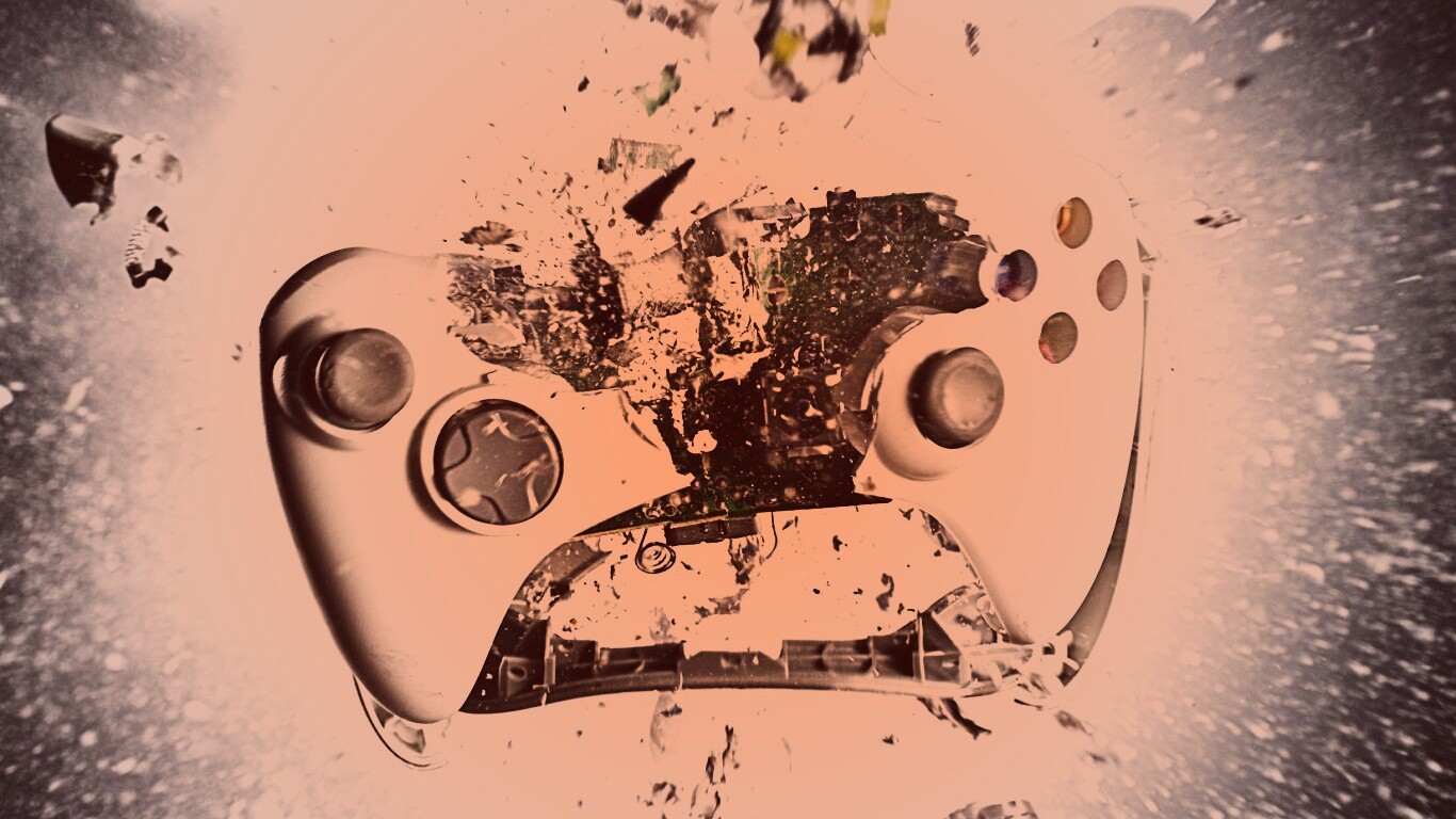 Взрывающийся белый контроллер xbox обои