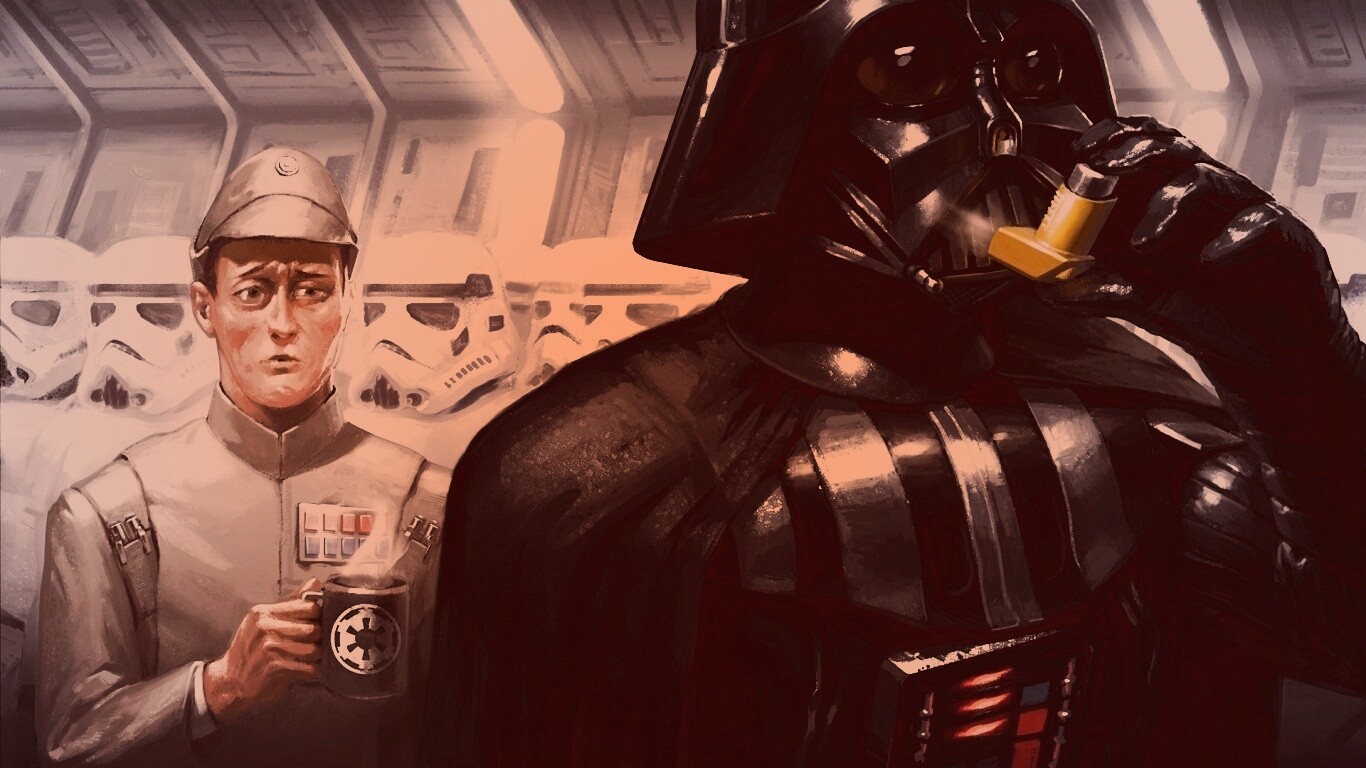 Дарт Вейдер с ингалятором обои