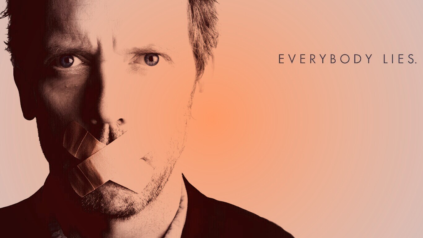 Хаус с пластырем на рту обои