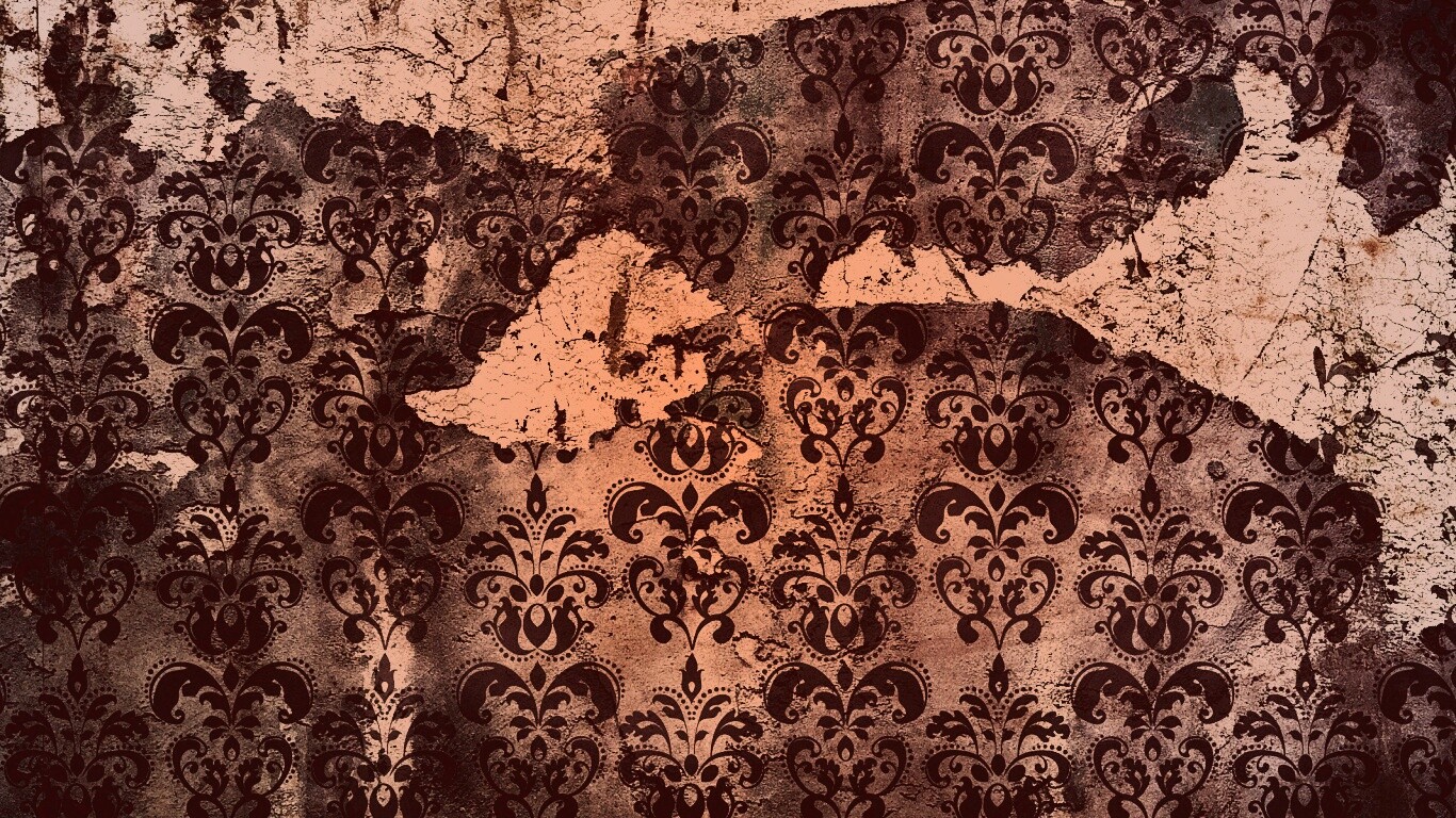 Рваные винтажные обои и штукатурка обои