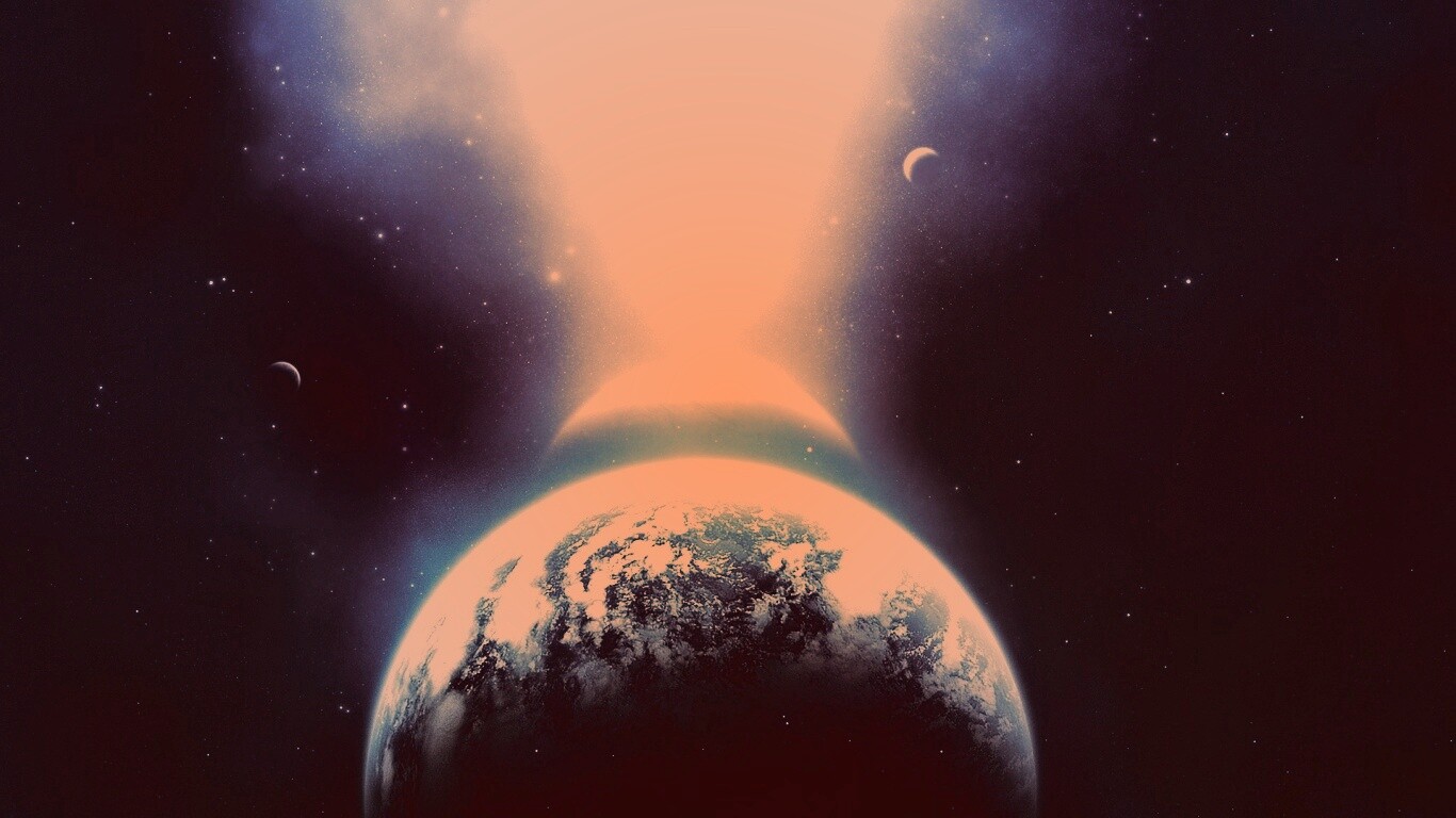 Свет звезды падает на планету обои