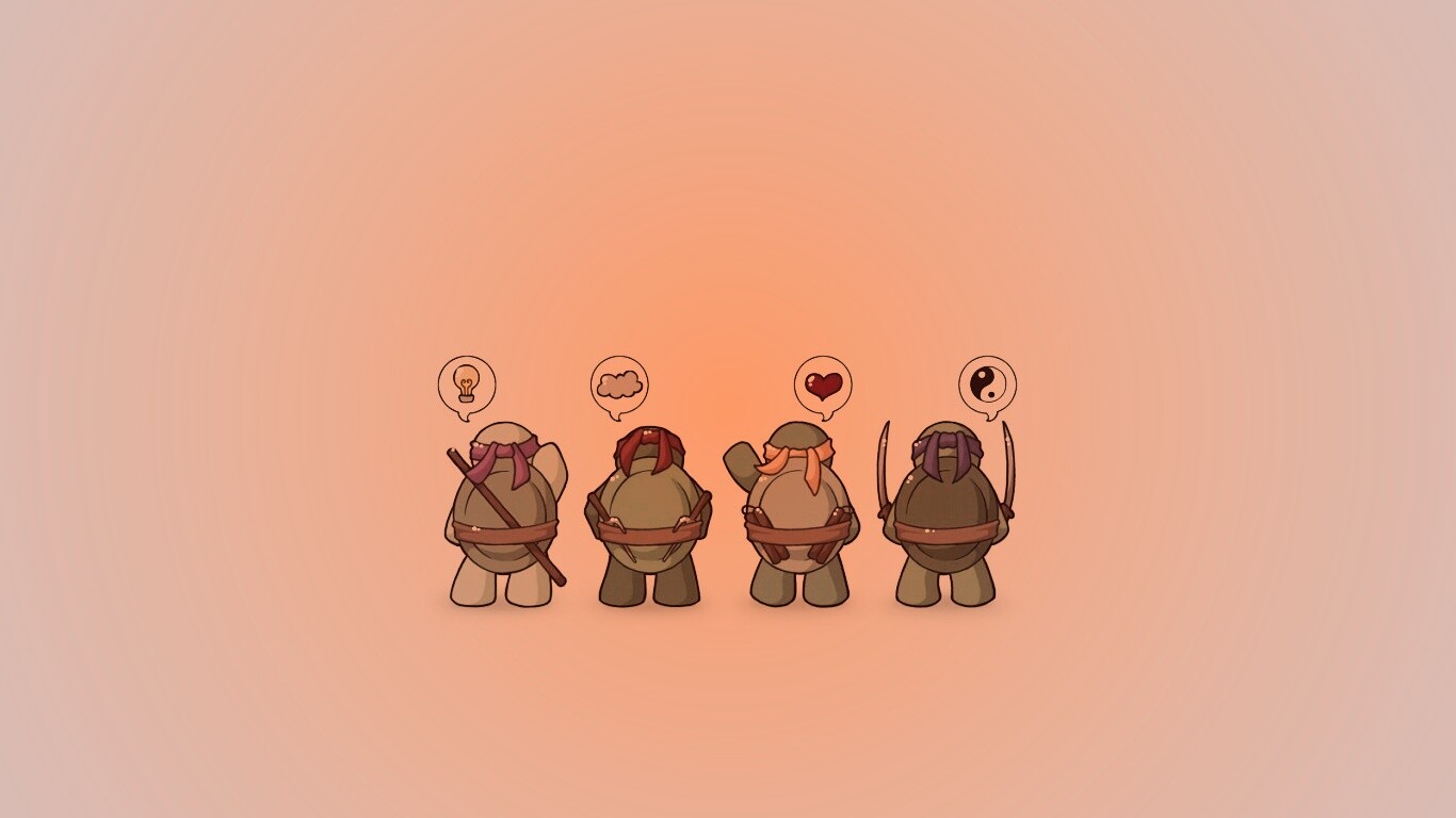 Черепашки-ниндзя думают о разном обои