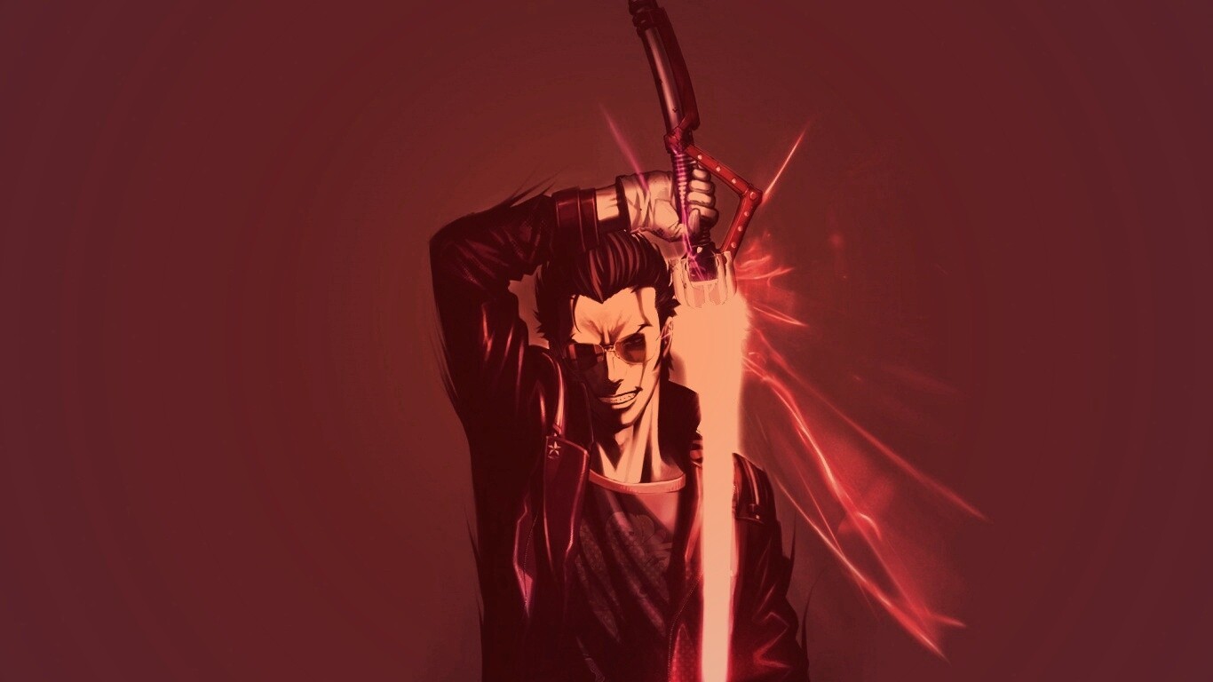 Мужик с зверским световым мечом обои