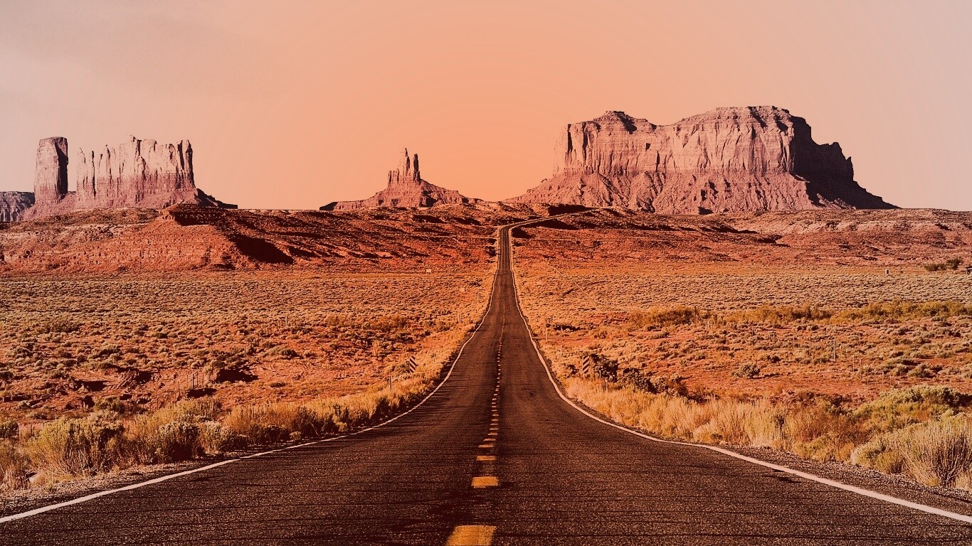 Дорога в пустыне обои