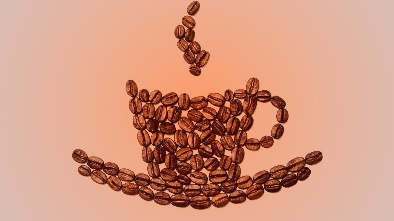 Картина из кофейных зёрен обои