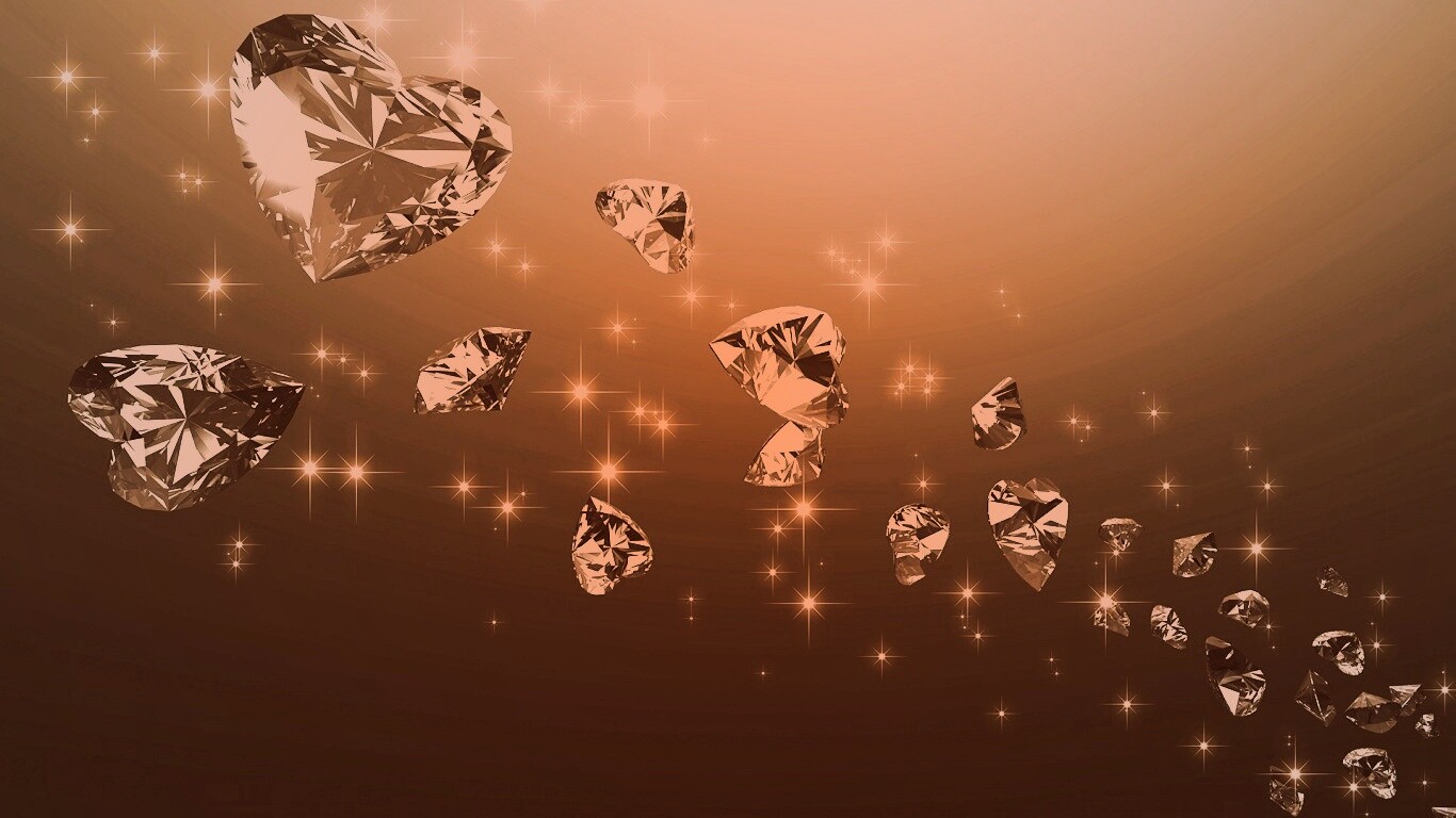 Бриллиантовые сердца обои