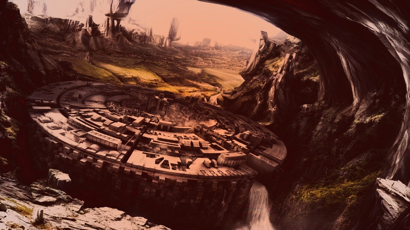 Город в скалах обои